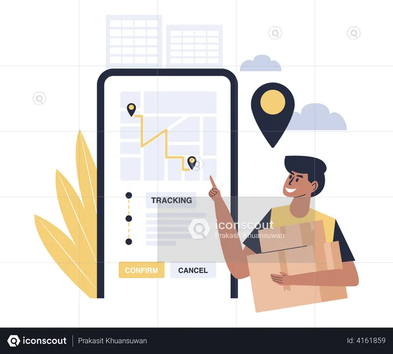 Online delivery tracking  Illustration