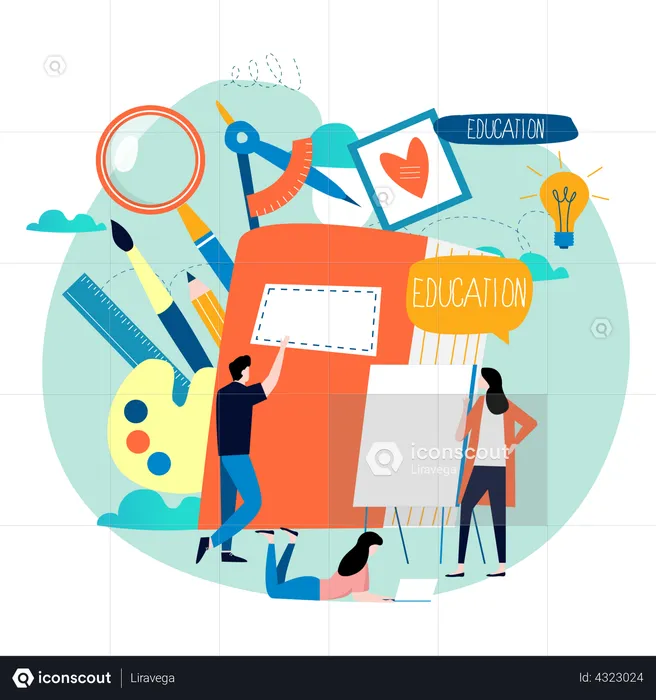 Online designing education  Illustration