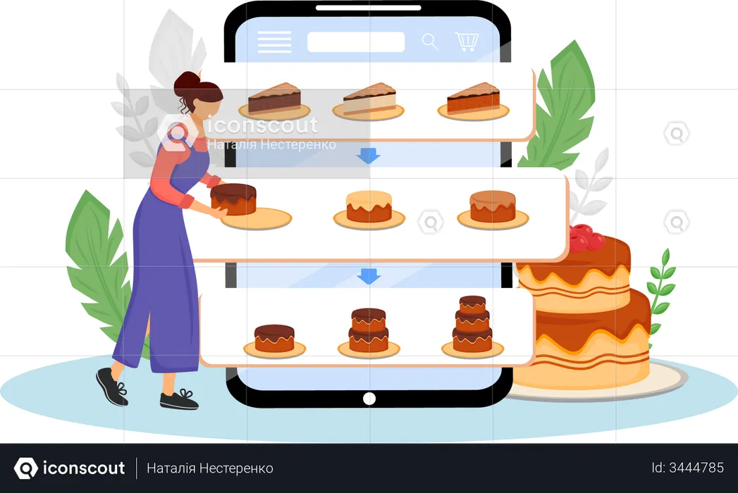 Online dessert order  Illustration