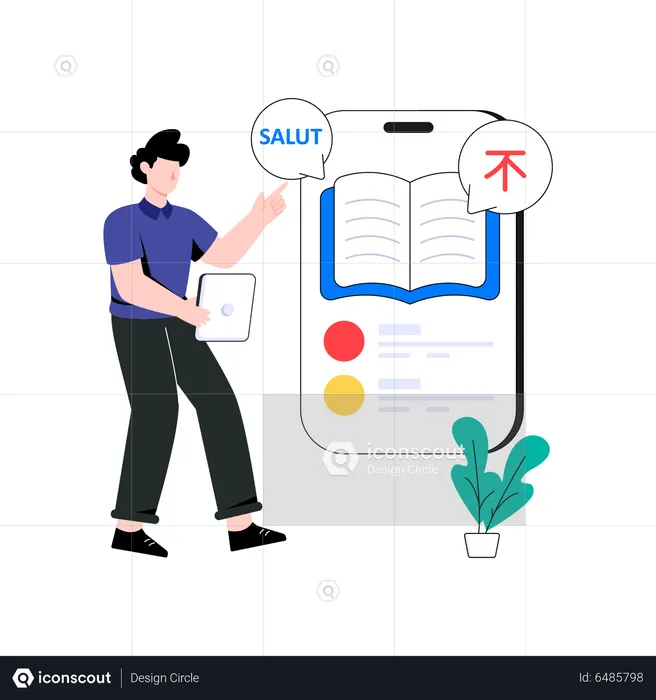 Online Dictionary App  Illustration