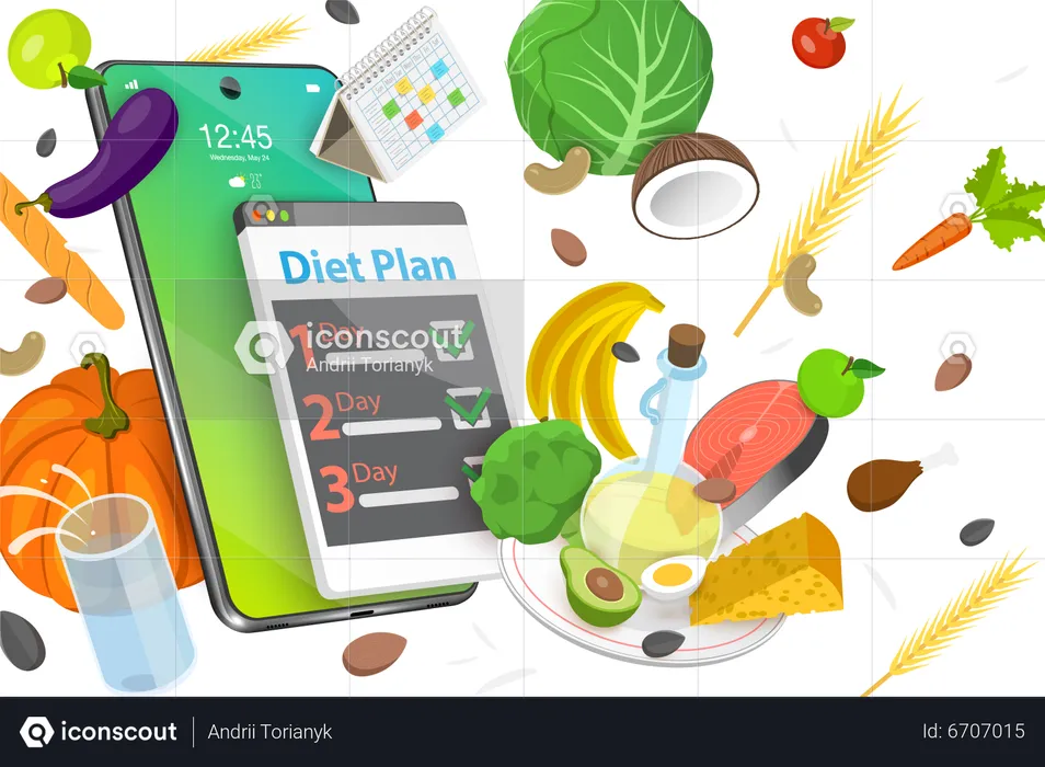 Online Diet Plan  Illustration