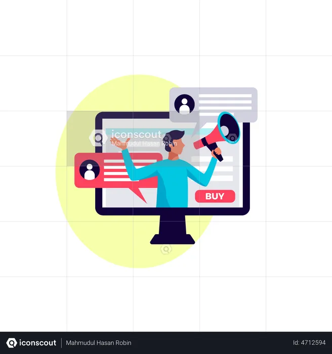 Online Digital Marketing  Illustration