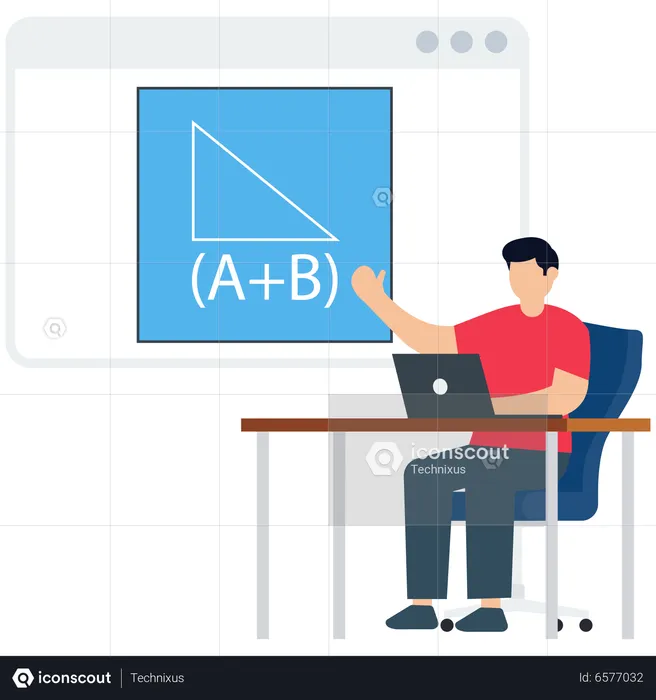 Online Digital maths Class  Illustration