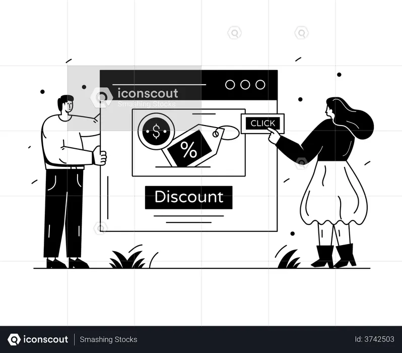 Online Discount  Illustration