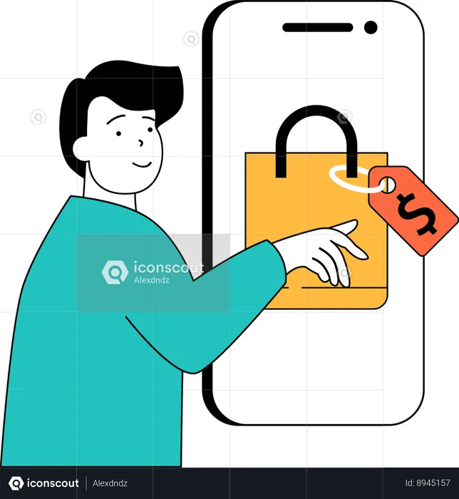 Online discount shopping  Illustration