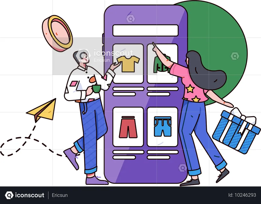 Online discount shopping vouchers applied during online shopping  Illustration