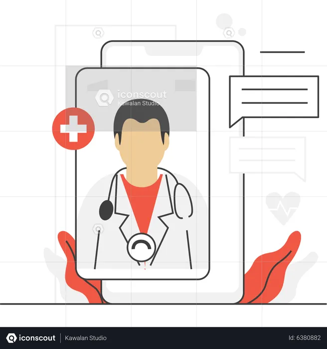 Online Doctor App  Illustration