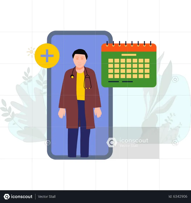 Online Doctor Appointment  Illustration