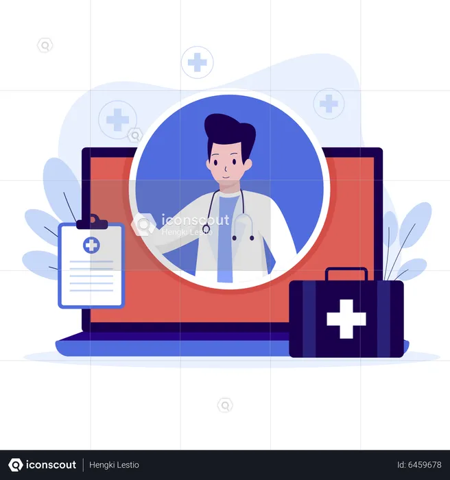 Best Premium Online Doctor Appointment Illustration download in PNG ...