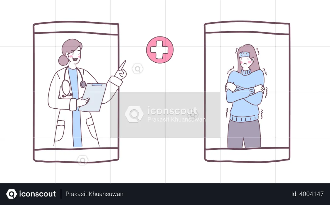 Online doctor appointment  Illustration