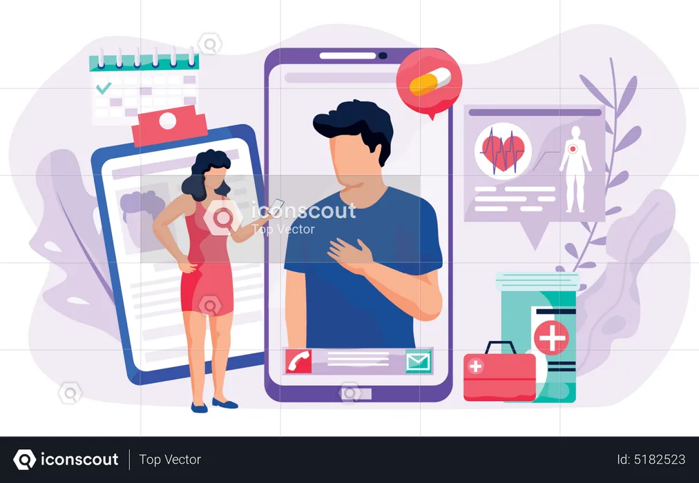 Online doctor consultant  Illustration