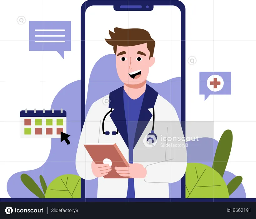 Online doctor consultation  Illustration
