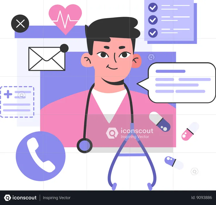 Online doctor consultation  Illustration