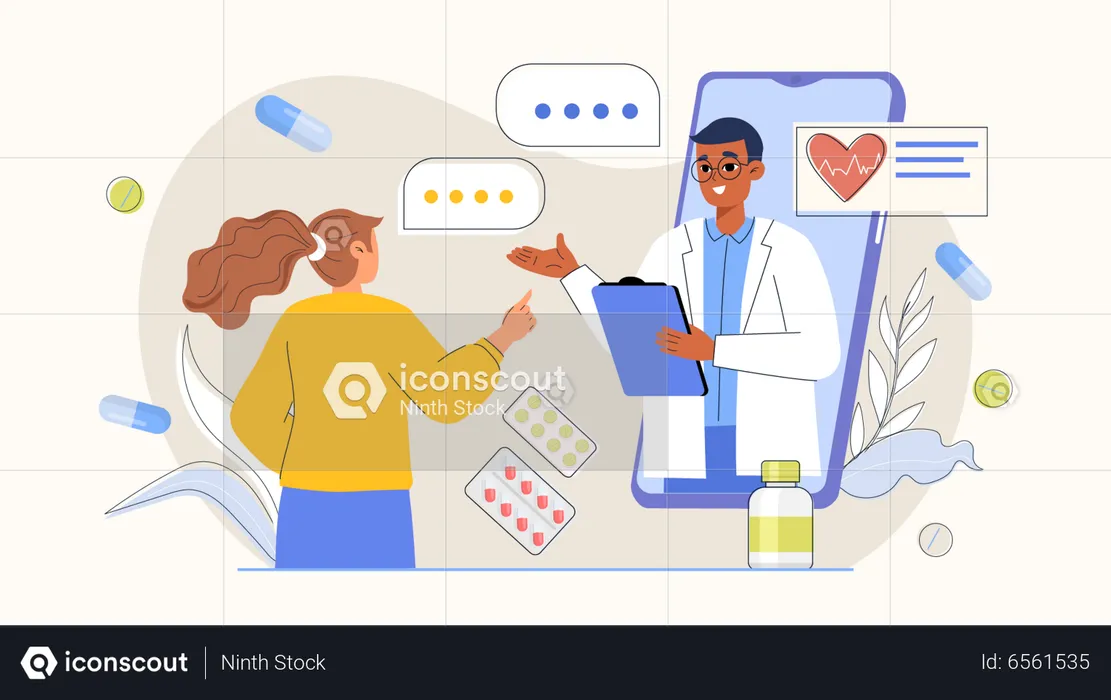 Online Doctor Consultation  Illustration