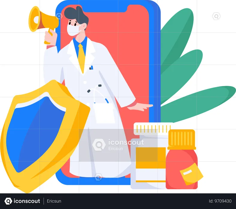 Online doctor consulting  Illustration