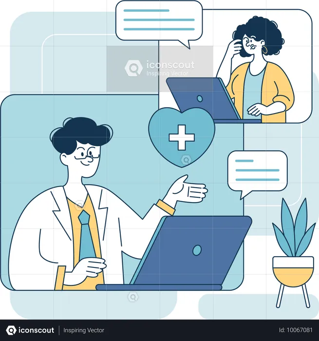 Online doctor consulting  Illustration