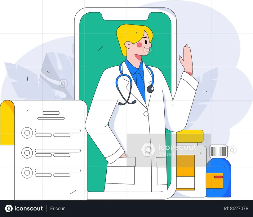 Online doctor  Illustration