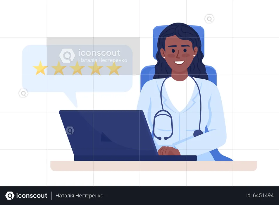 Online doctor reviews  Illustration
