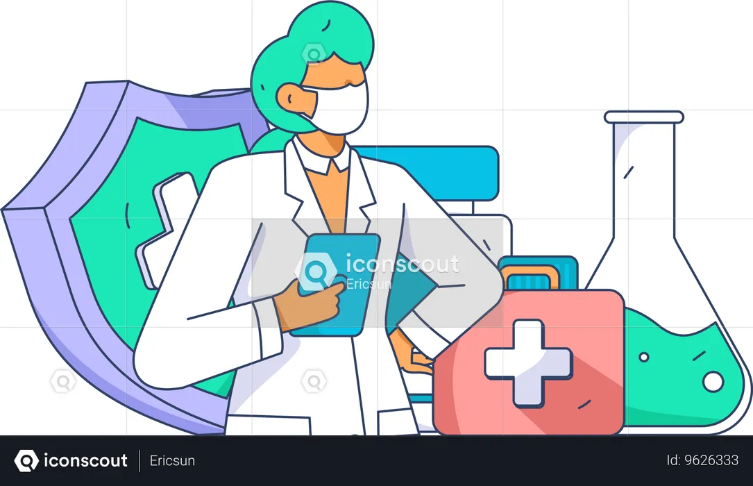 Online doctor service  Illustration