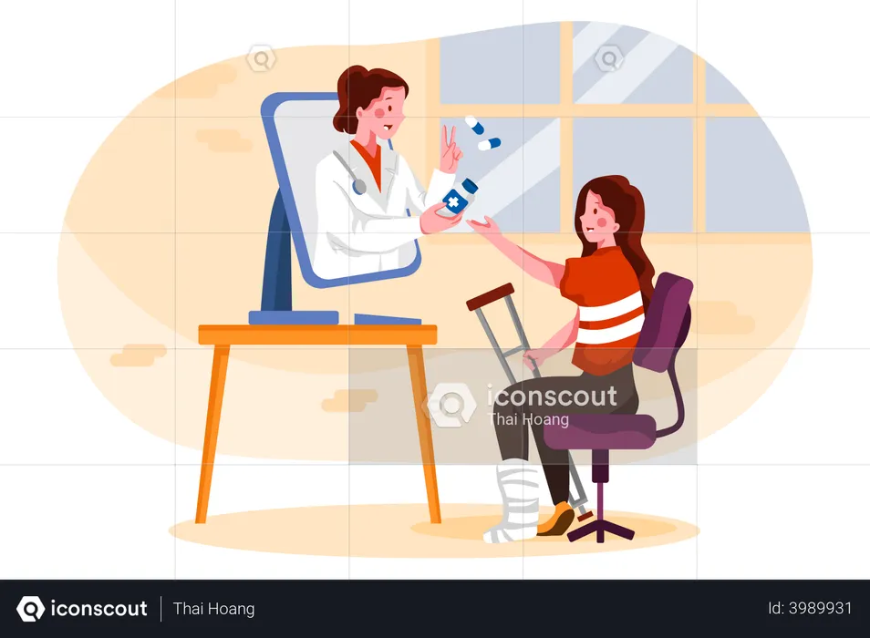 Online doctor's appointment  Illustration