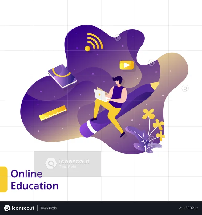 Online Education  Illustration