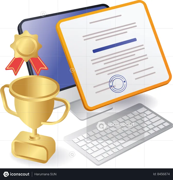 Online Education Cup  Illustration