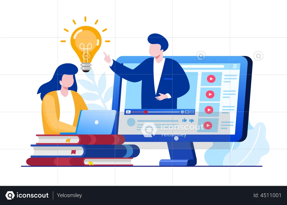 Online Education Idea  Illustration