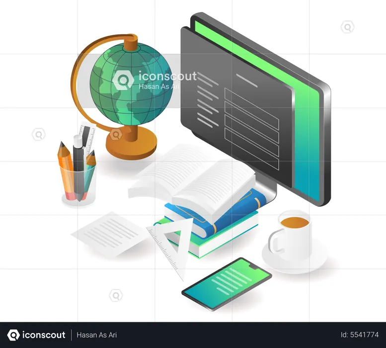 Online Education  Illustration