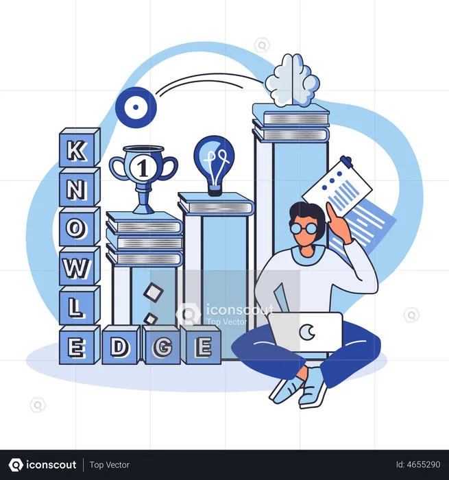 Online employee education  Illustration