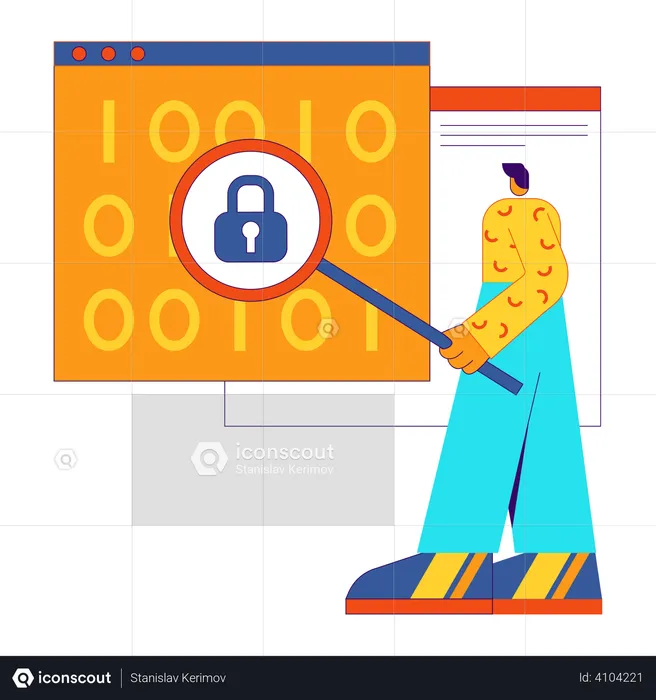 Online encrypted data  Illustration