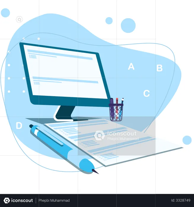 Online Exam  Illustration