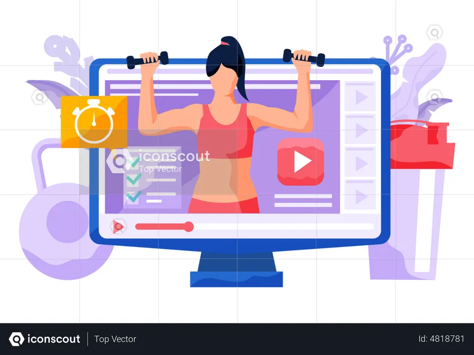 Online Exercise workout  Illustration