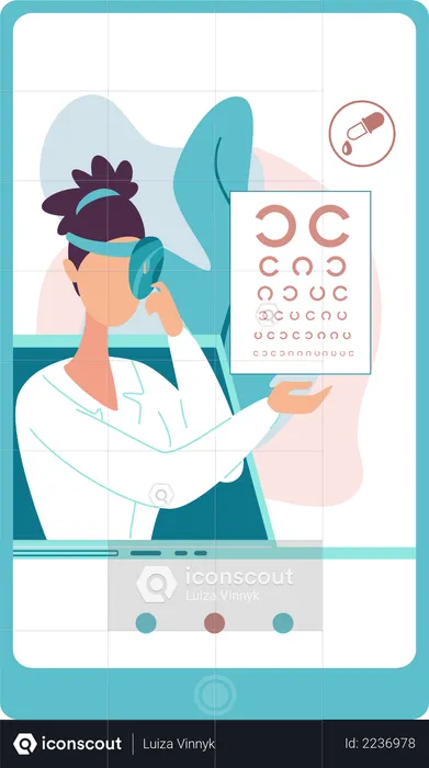 Online eye testing  Illustration