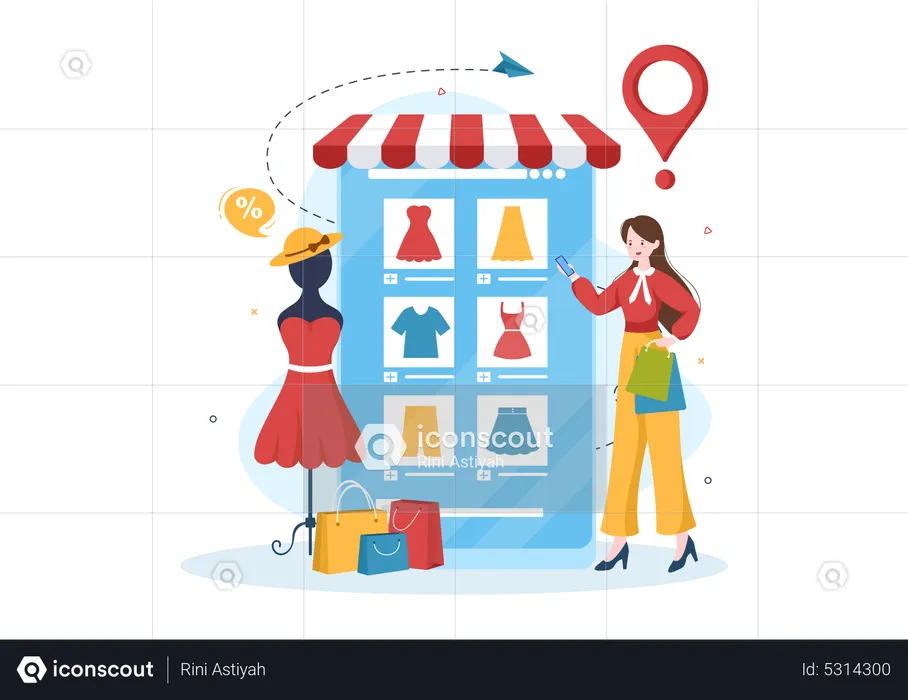 Online fashion store  Illustration