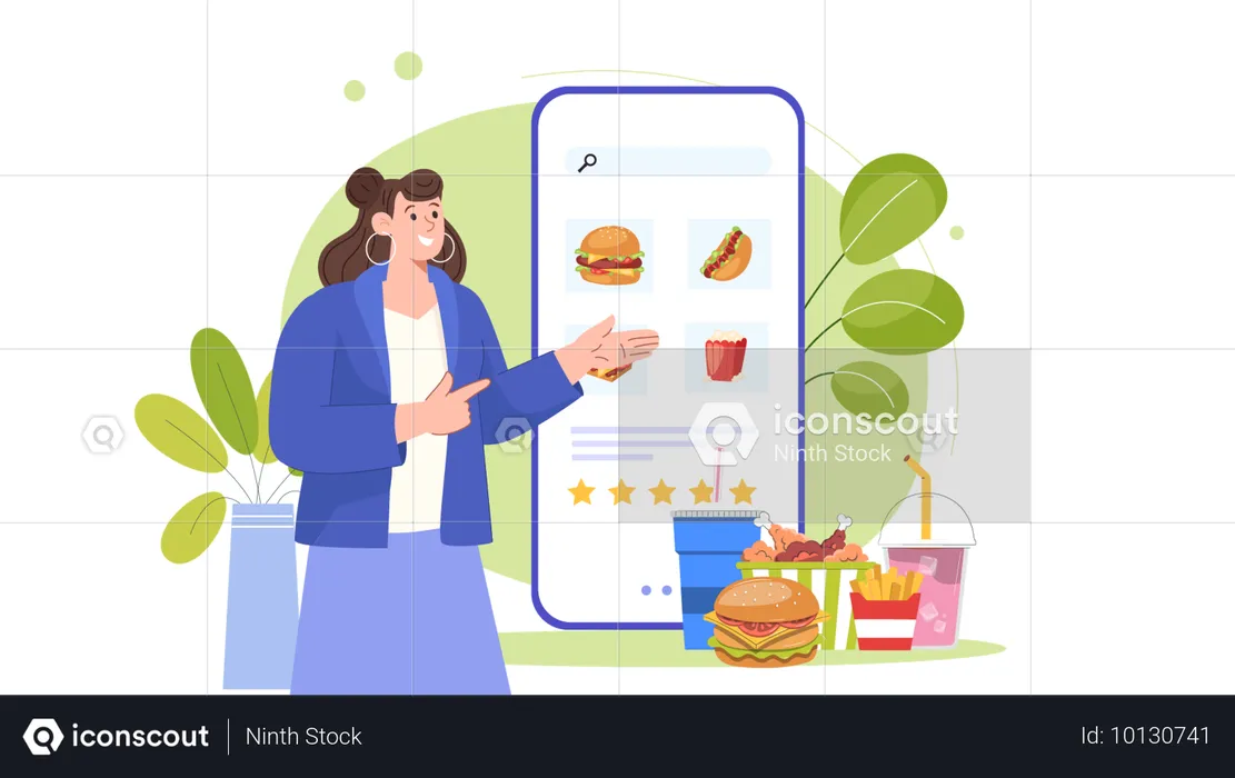 Online fast food app  Illustration