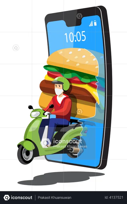 Online Fast Food Order  Illustration
