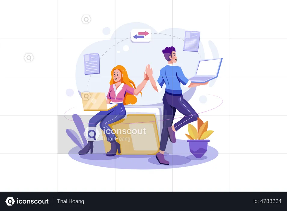 Online File sharing  Illustration