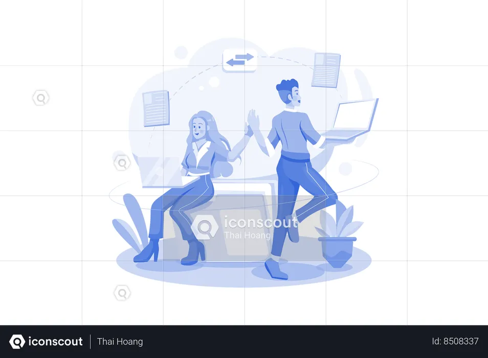 Online File Sharing  Illustration