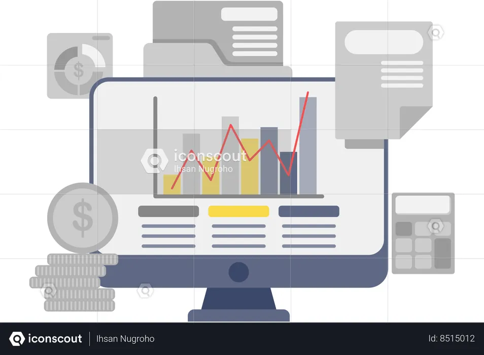 Online finance analysis  Illustration