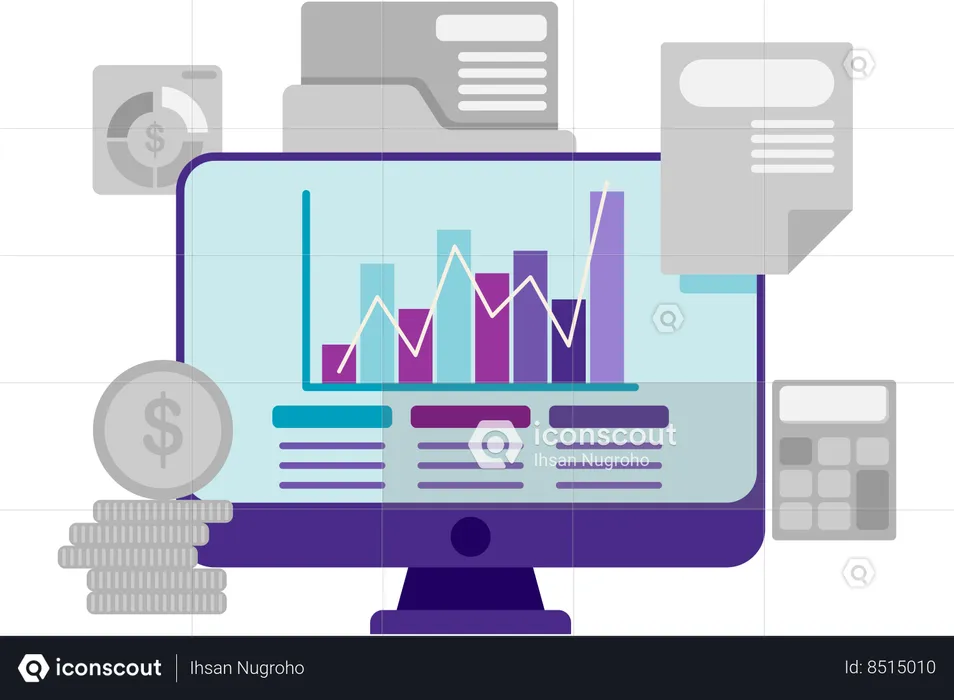 Online finance analysis  Illustration