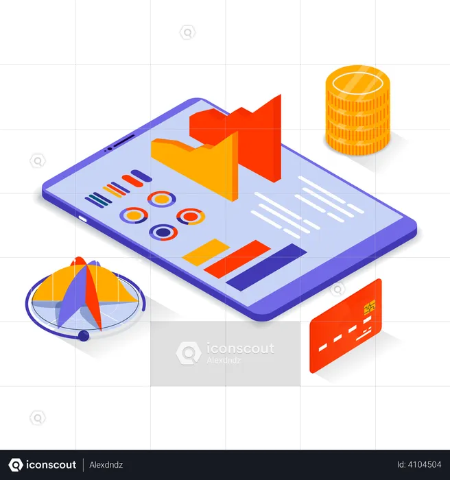 Online financial analysis  Illustration