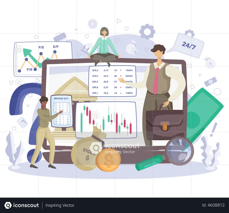 Online-Finanzberatung  Illustration