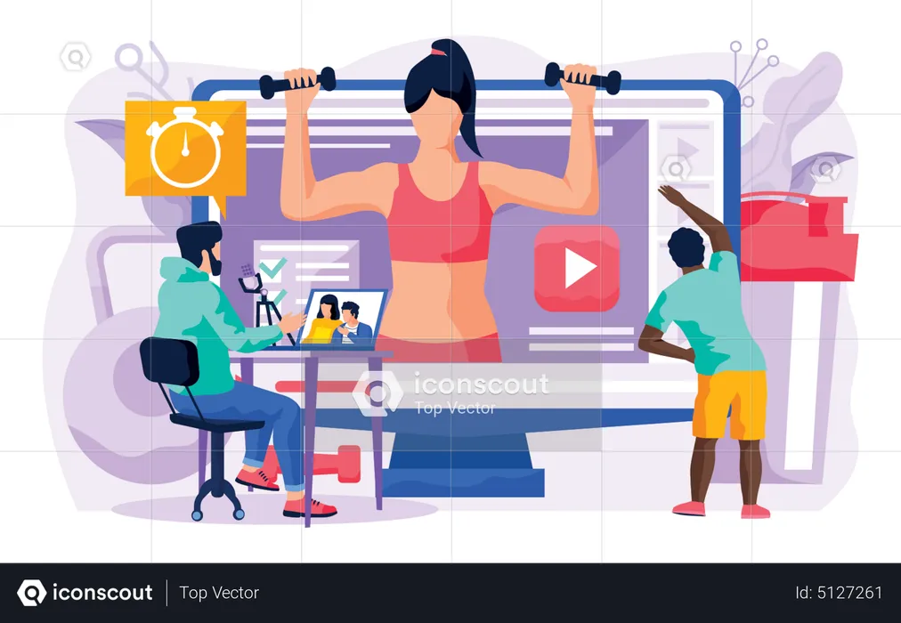 Online fitness class  Illustration