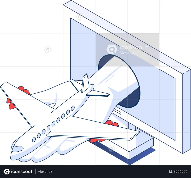 Online flight booking  Illustration