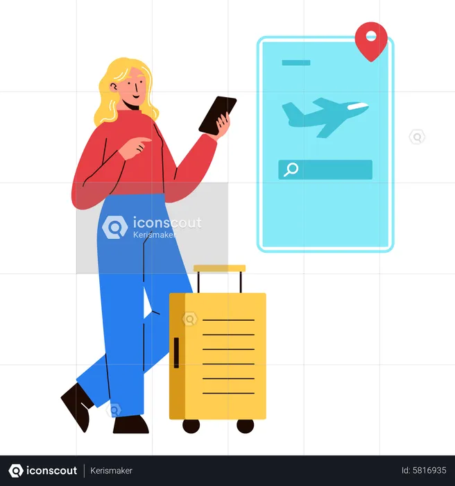 Online Flight Booking  Illustration