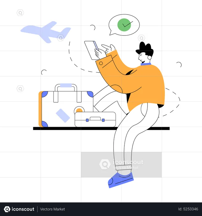 Online Flight Booking  Illustration