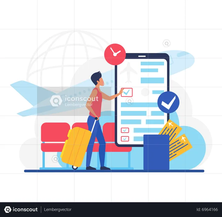 Online flight booking  Illustration