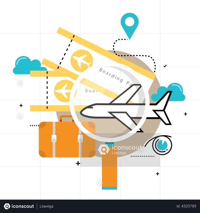 Online flight booking  Illustration