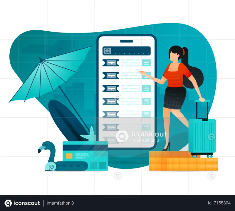 Online flight booking  Illustration