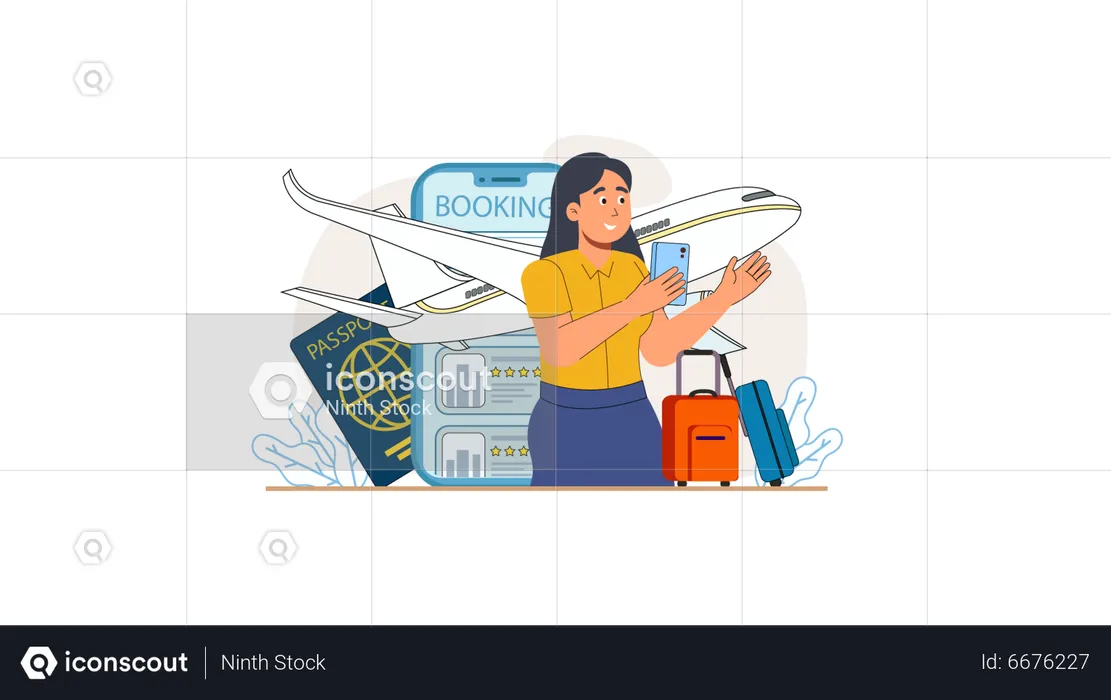 Online-Flugbuchung  Illustration